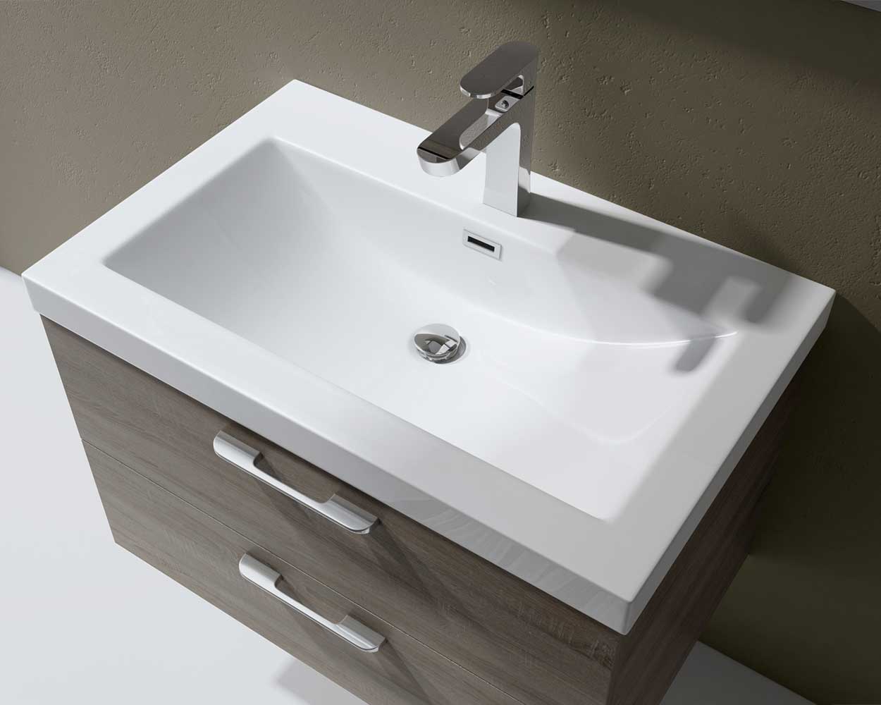 1000mm Bathroom Cabinet Storage Wall Hung with 2 Draws & Recessed Stone