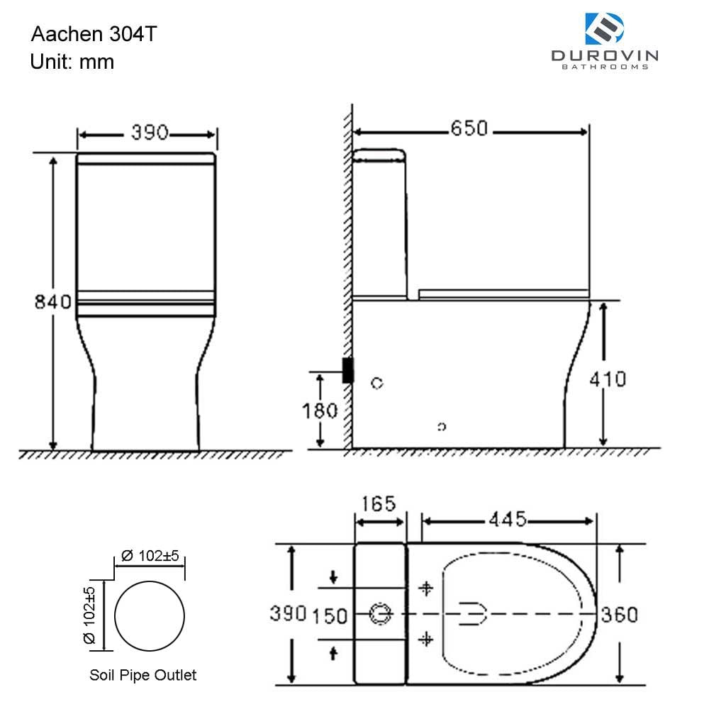 Modern Close Coupled Toilet and Cistern With Soft Close Seat 
