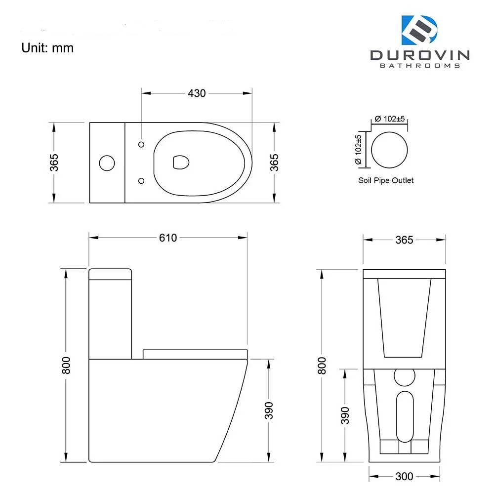 Modern Close Coupled Toilet and Cistern With Soft Close Seat 