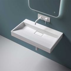 Wall Hung Basin No Tap Hole Stone Resin Countertop Sink