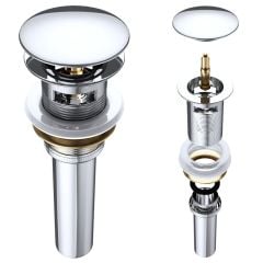 Chrome Slotted Basin Waste Removable Round Click Clack
