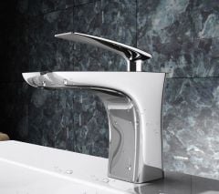 High Quality Bathroom Chrome Single Lever Mixer Basin Tap Second Image