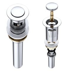 Chrome Round Slotted Clicker Basin Waste Plug 