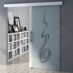 1025mm Interior Frameless Sliding Glass Door Swirl & Spiral Screen Bar Handle