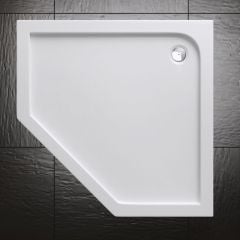 Lucia Range Pentagonal Shape Acrylic Shower Tray Free Waste Multiple Size Second Image