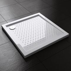 Lucia Range Square Shape Non Slip Acrylic Shower Tray Free Waste Multiple Size  Second Image