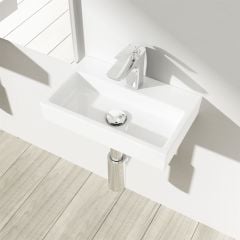 Wall Hung Compact Ceramic Cloakroom Sink 380 x 240mm | Bruessel 3082