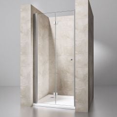 Frameless Bifold Shower Doors Space Saving 6mm Safety Glass | Ravenna 26 Door Only