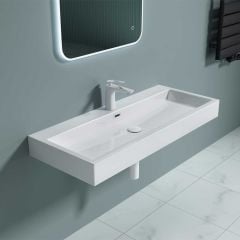 Wall Mounted Rectangular 1000mm Basin  | Colossum 6