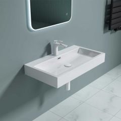 Wall Mounted Rectangular Stone Resin Basin| Colossum 06 765mm