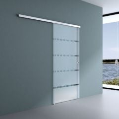 775mm Interior Frameless Sliding Glass Door Frosted Sections Screen Bar Handle