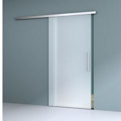 775mm Interior Frameless Sliding Glass Door Fully Frosted Screen Bar Handle
