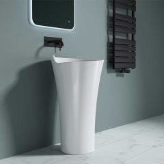 Stone Resin Pedestal Freestanding Round Basin | Colossum 30