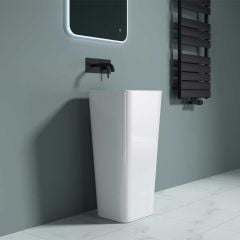 Stone Resin Rectangle Pedestal Freestanding Basin | Colossum 31