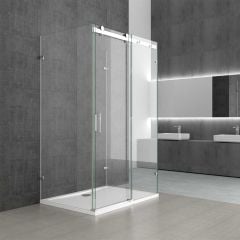 Rectangular U Shape Frameless Shower Enclosure Sliding Door 8mm Safety Glass | Ravenna 17-2nd U Shape
