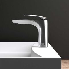 High Quality Bathroom Chrome Single Lever Monobloc Mixer Basin Tap - Basin Top - Chrome