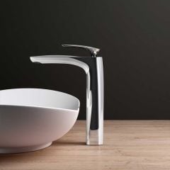 High Quality Bathroom Chrome Single Lever Monobloc Mixer Basin Tap - Counter Top - Chrome