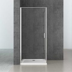 L Shape Rectangular Hinged Shower Enclosure 6mm Safety Clear Glass | Ravenna 56