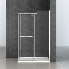 Rectangular Frameless Shower Enclosure Hinged Door 8mm Safety Clear Glass | Ravenna 13