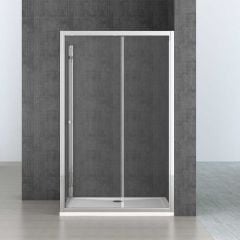 L Shape Framed Shower Enclosure Sliding Door 6mm Safety Clear Glass | Ravenna 12