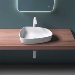 Counter top Stone Resin Basin Glossy White Modern Design Colossum 806