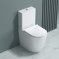 Close Coupled Rimless Toilet With Soft Close Seat