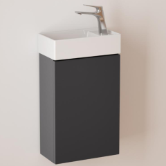 Durovin Bathrooms 400mm Wall Mounted Vanity Unit Include Basin - Soft Close Door - 710mm  220mm(H—D) - Dark Grey 