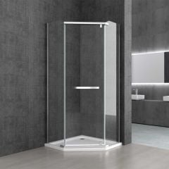 Pentagonal Shower Enclosure Hinged Door 8mm Safety Clear Glass | Ravenna 8