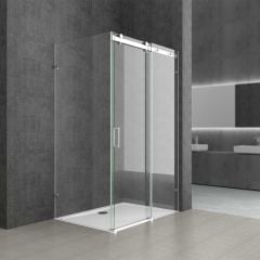Rectangular L Shape Frameless Shower Enclosure Sliding Door 8mm Safety Glass | Ravenna 17-2nd