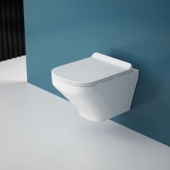 Wall Hung Toilet With Soft Close Seat - Open Flush Rim  | Aachen 3810