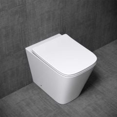 Open Rim Back To Wall Ceramic Toilet Pan With Slim Soft Close Seat Aachen 3170 