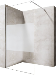 Wetroom Walk In Shower Screen 8mm Toughened Safety Glass Frosted Strip