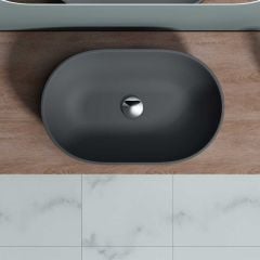 Counter Top Rounded Stone Resin Basin 540 x 340mm | Colossum 808