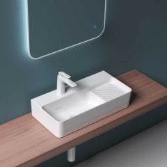 Counter Top Wall Hung Ceramic Bathroom Basin Shallow 305 x 600mm | Bruessel 179
