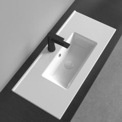 Luxurious Ceramic Semi Recessed Bathroom Basin Sink
