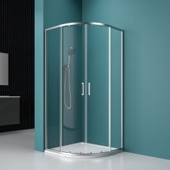 Offset Quadrant Shower Enclosure Double Sliding Door Toughened Safety Glass