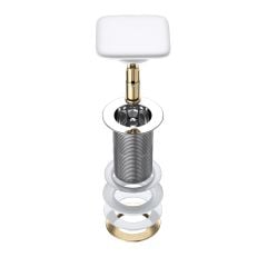 Square Unslotted Sprung Plug Basin Waste with Ceramic Cover Cap
