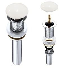 Round Unslotted Sprung Plug Basin Waste With Ceramic Cover Cap First Image