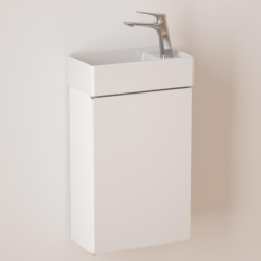 Durovin Bathrooms 400mm Wall Mounted Vanity Unit Include Basin - Soft Close Door - 710mm — 220mm(H-D)- Milky White