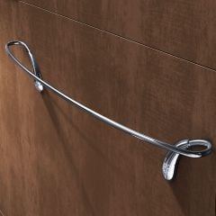 Sleek Curved Wall Mounted Chrome Bathroom Towel Rail