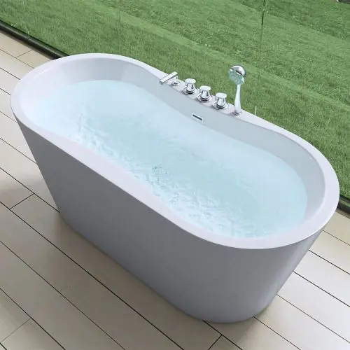 Freestanding Acrylic Bathtub Tub Taps And Bath Shower Mixers Second Image