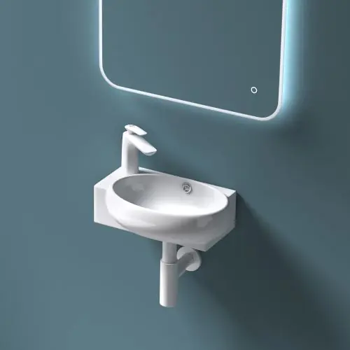 Cloakroom Mini Ceramic Oval Bathroom Basin 420mm