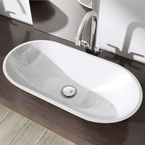 Counter Top Oval Stone Resin Basin 600 x 300mm Colossum 813 | Colossum 813