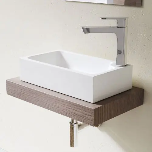 Cloakroom Stone Resin Counter Top Vanity Unit Basin 460mm