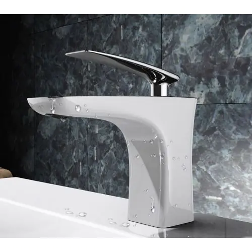 Chrome Bathroom Single Lever Ceramic Plated Brass Monobloc Mixer Basin Tap