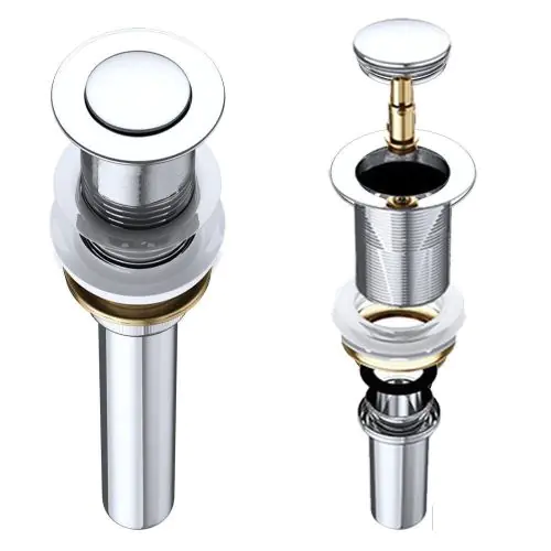 Chrome Round Unslotted Clicker Basin Waste Plug