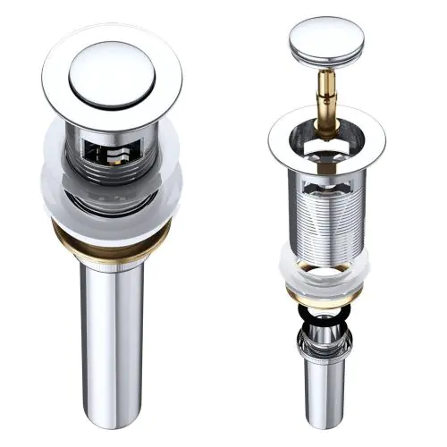 Chrome Round Slotted Clicker Basin Waste Plug