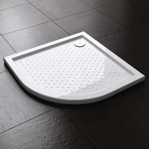 Lucia Range Quadrant Shape Non Slip Acrylic Shower Tray Free Waste Multiple Size Second Image