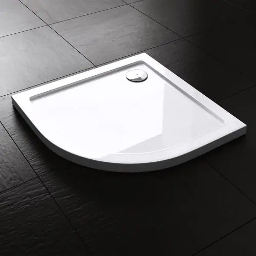 Lucia Range Quadrant Shape Acrylic Shower Tray Free Waste Multiple Size Second Image