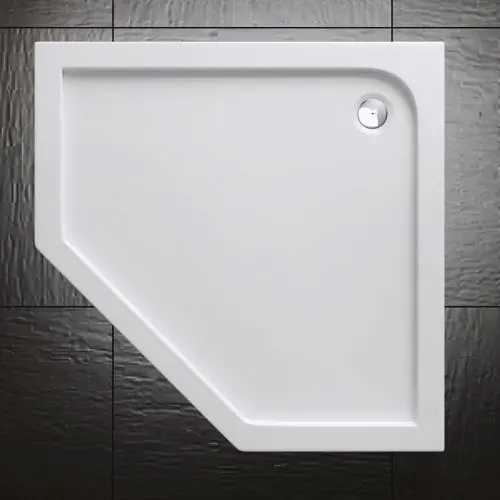 Lucia Range Pentagonal Shape Acrylic Shower Tray Free Waste Multiple Size Second Image